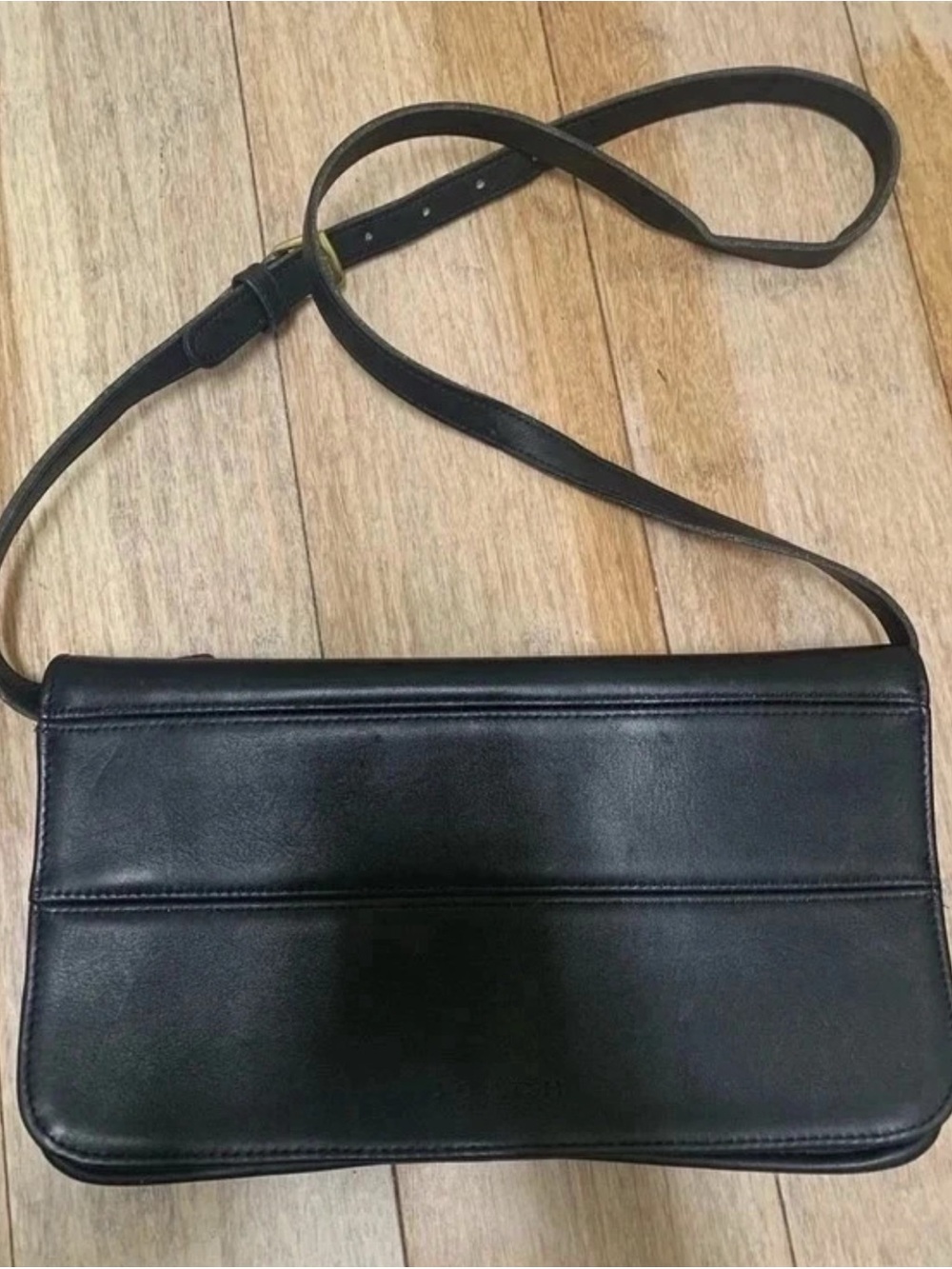 Vintage Coach Tribeca #9091 convertible clutch black leather